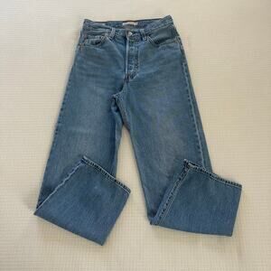 Levi's Ribcage Straight Ankle Medium Wash High Rise Low Stretch Women's 28W